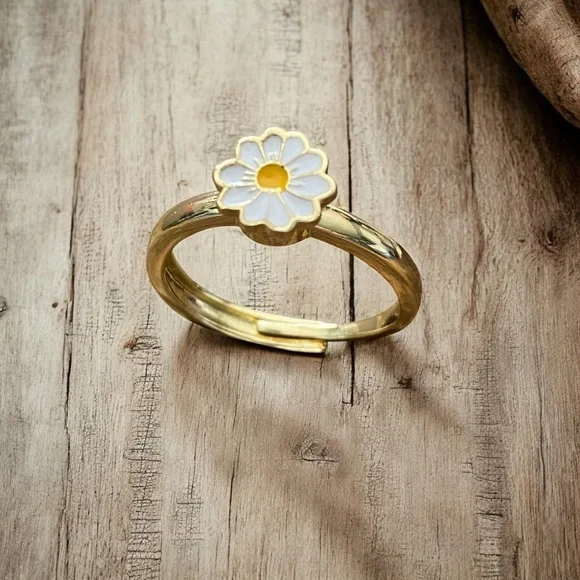 Adjustable Fidget Spinner Daisy Flower Rings - Picture 10 of 11